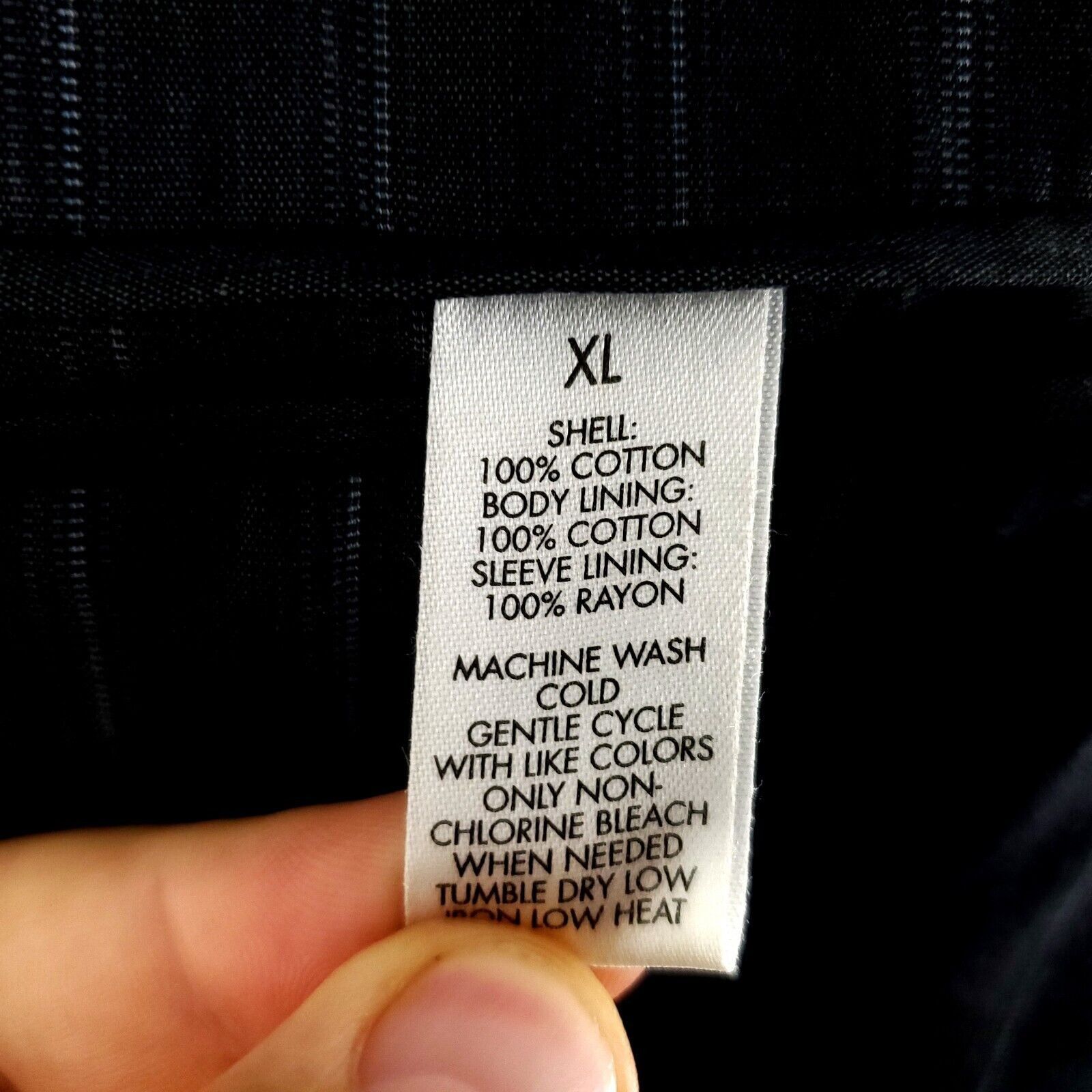 Calvin Klein Calvin Klein Cotton 2 Button Suit Jacket 42R Gray Striped XL Size 42R - 8 Thumbnail