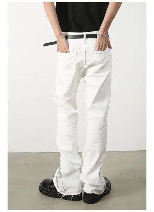 Japanese Brand × Jean Pants Men's loose straight raw edge casual flared jeans Size US 32 / EU 48 - 4 Thumbnail