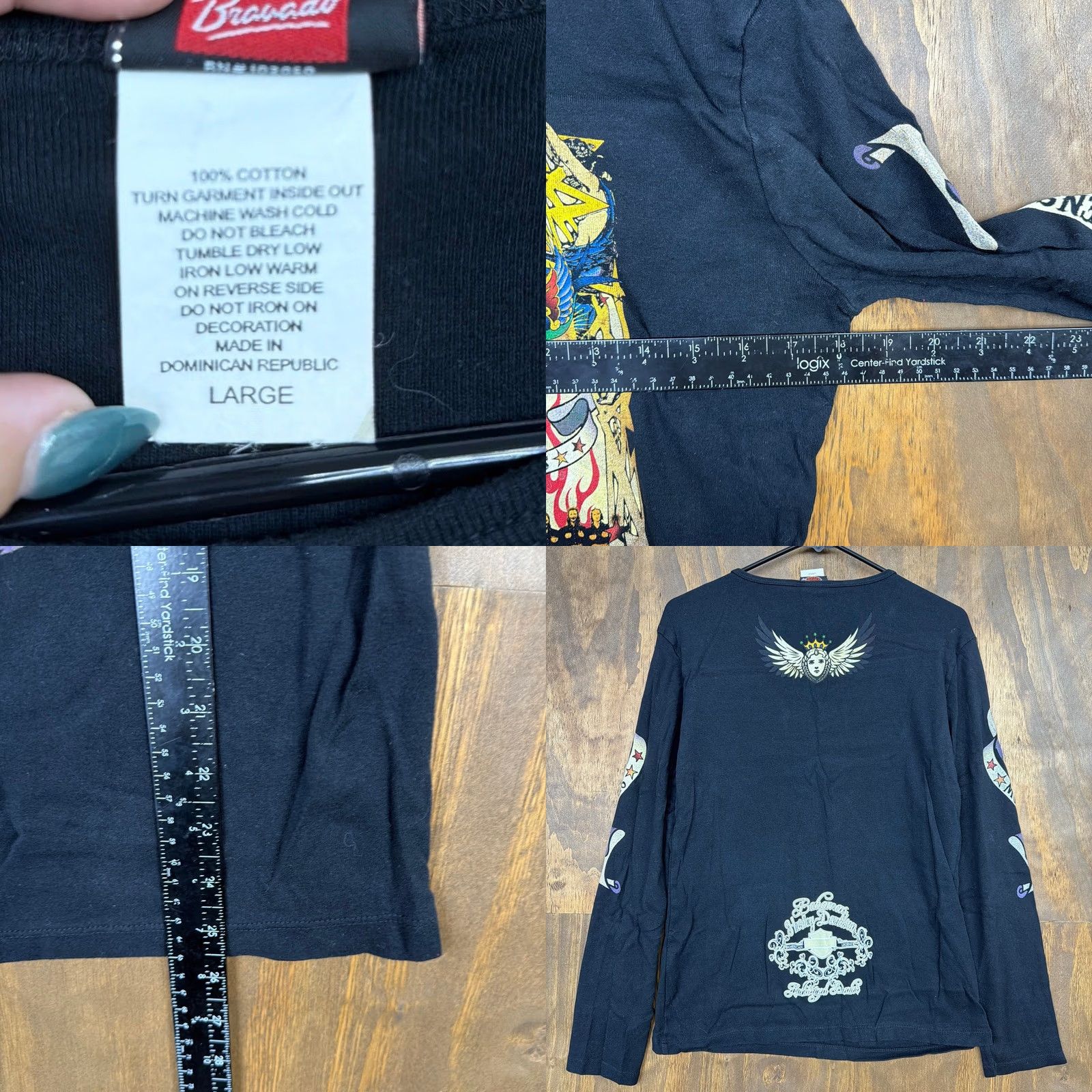 Harley Davidson Harley Davidson Tee Womens L Black Queens Band Long Sleeve Crew Neck Size L / US 10 / IT 46 - 8 Thumbnail