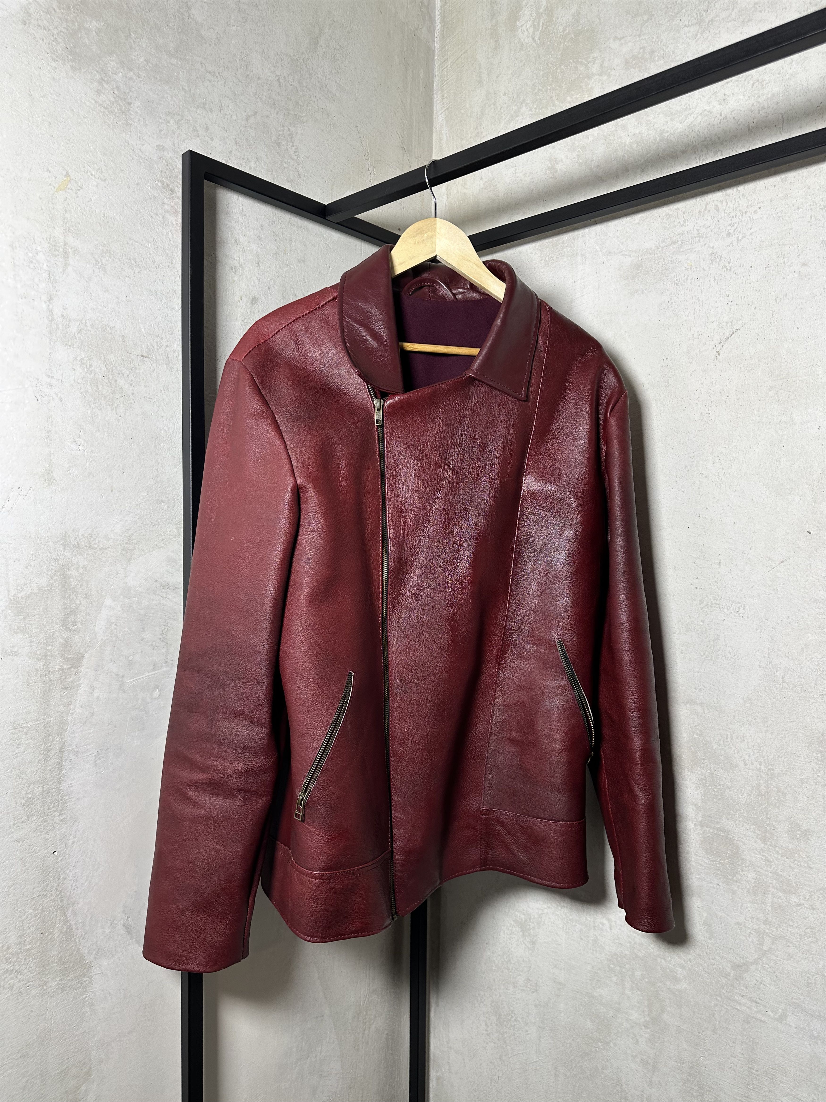 Genuine Leather Custom Made Leather BBS Burgundy Leather Jacket Size US XL / EU 56 / 4 - 2 Thumbnail