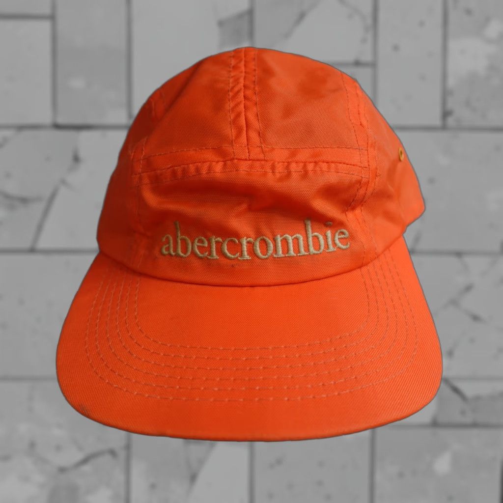 Abercrombie & Fitch VINTAGE Abercrombie & Fitch Hat 5 Panel Orange Nylon 1 Size Men Embroidered Made in USA Retro Camper Size ONE SIZE - 1 Thumbnail