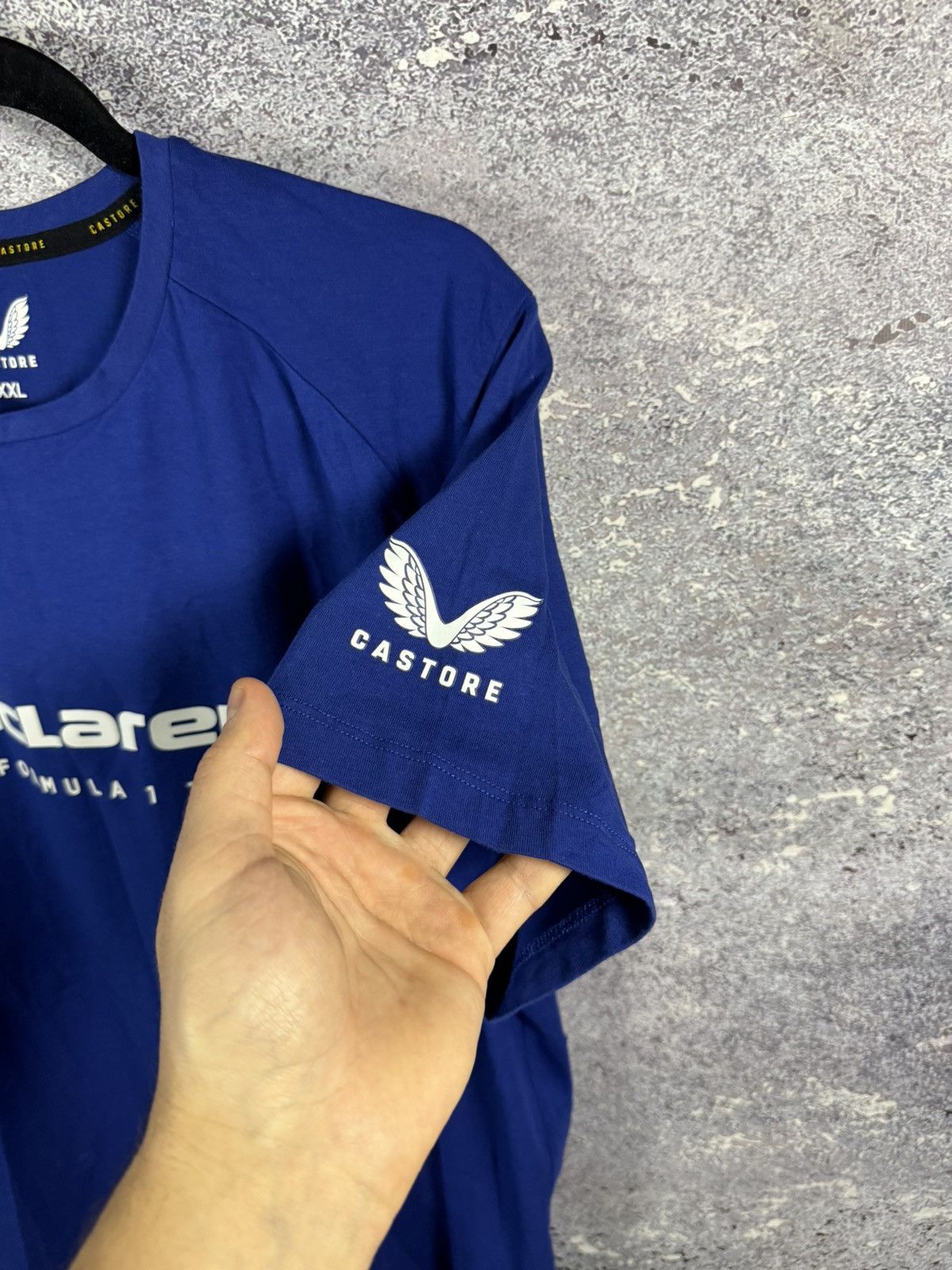Castore × Formula 1 × Malcolm McLaren McLaren Formula 1 Team Racing T Shirt Blue Men’s XLarge Size US XL / EU 56 / 4 - 5 Thumbnail