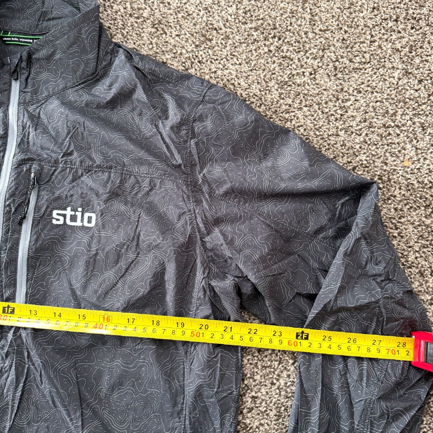 Vintage STIO Second Light Windshell Pullover Gray Topographic Pattern Nylon Men's Medium Jacket Size US M / EU 48-50 / 2 - 3 Thumbnail