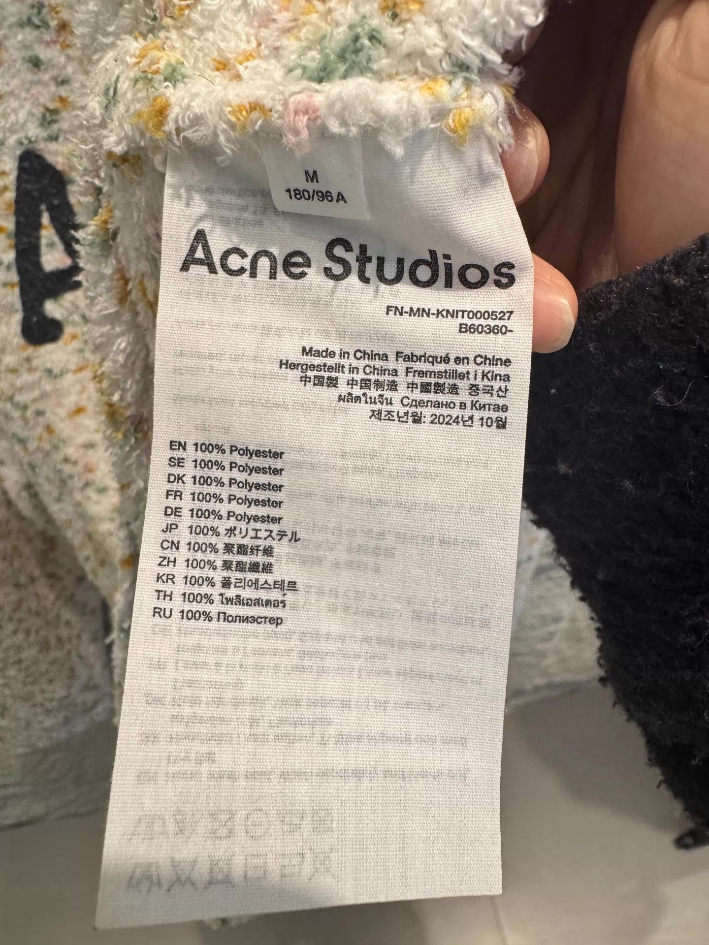 Acne Studios Acne Studios 1996 Logo Print Multi-Color Sweater M Size US M / EU 48-50 / 2 - 3 Thumbnail