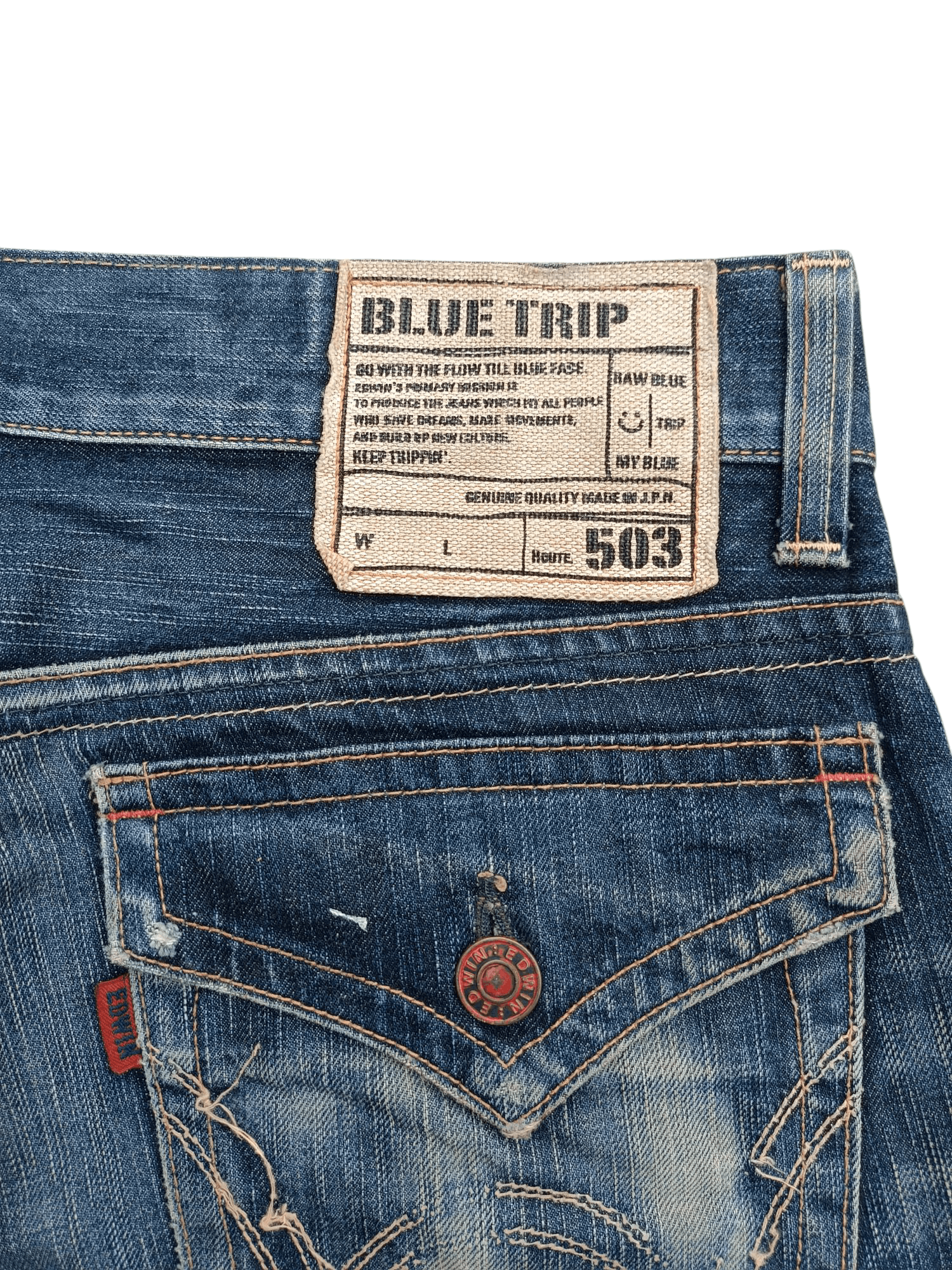 Edwin × Japanese Brand Edwin 503 Flare Jeans Distressed Jeans E248 Size US 35 - 7 Thumbnail