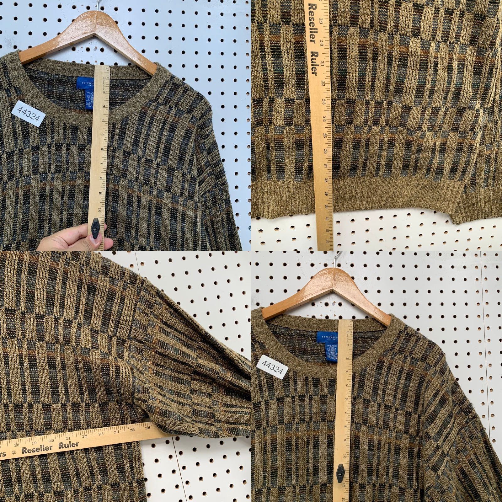 Vintage Vintage Towncraft 3d Kntit Sweater Mens 2XL Tall Brown Acrylic Made Taiwan Size US XXL / EU 58 / 5 - 8 Thumbnail