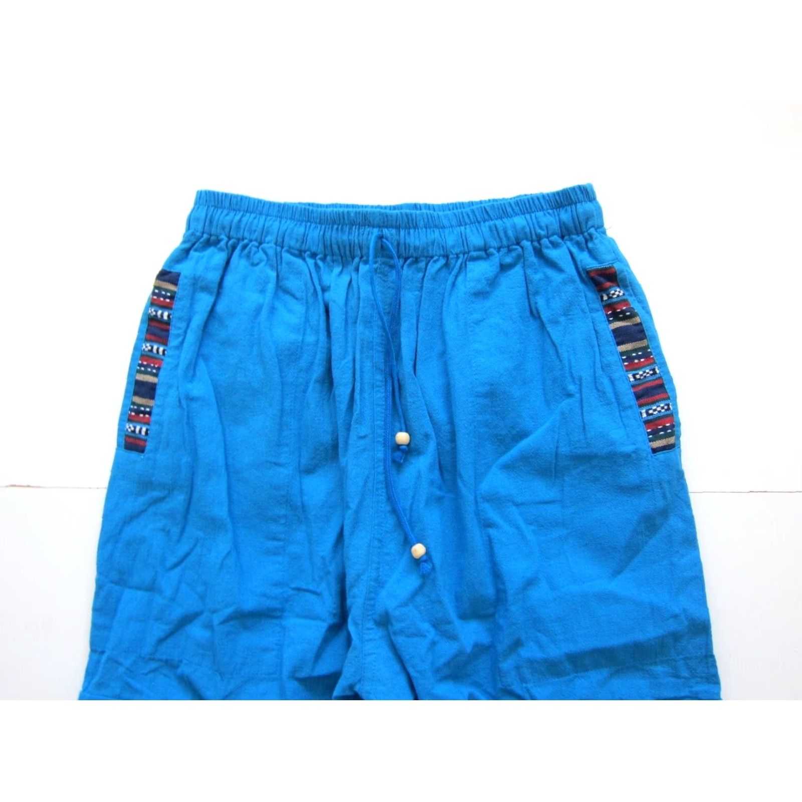 Vintage VINTAGE Unbranded 100% Cotton Blue Pocket Cargo Bermuda Culotte Shorts Women S-M Size 28" / US 6 / IT 42 - 3 Thumbnail