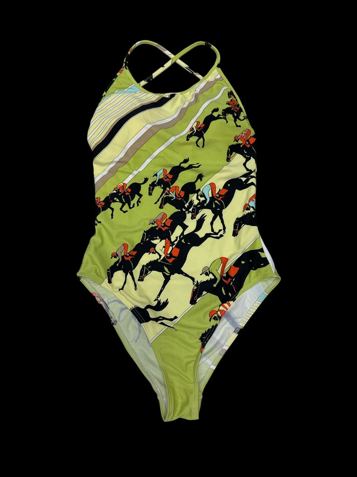 Hermes VINTAGE 1980s HERMES LE COURSES SWIMMING SUIT BIKINI SIZE 36 Size XS / US 0-2 / IT 36-38 - 1 Thumbnail
