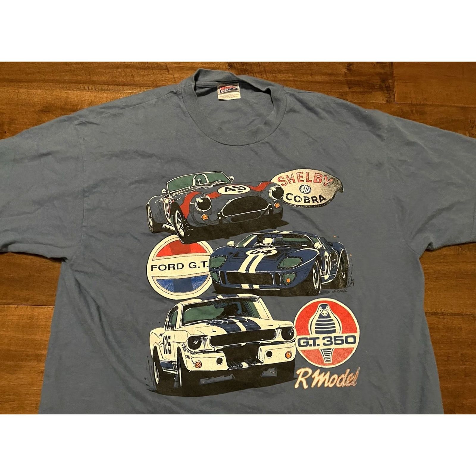 Hanes VINTAGE Ford G.T. 350 R Model Shelby Cobra Sports Cars Blue T-Shirt Adult XL Hanes Beefy-T Size US XL / EU 56 / 4 - 2 Thumbnail