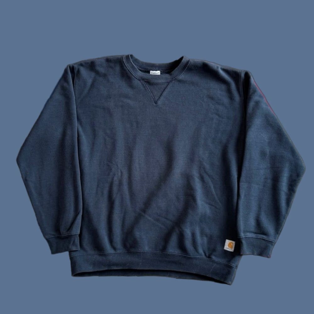 Carhartt VINTAGE Carhartt Sweatshirt Crewneck Workwear Blue XL Tall Men’s Pullover Crew Neck Long Sleeve Solid 90s Y2K Outdoor Size US XL / EU 56 / 4 - 1 Thumbnail
