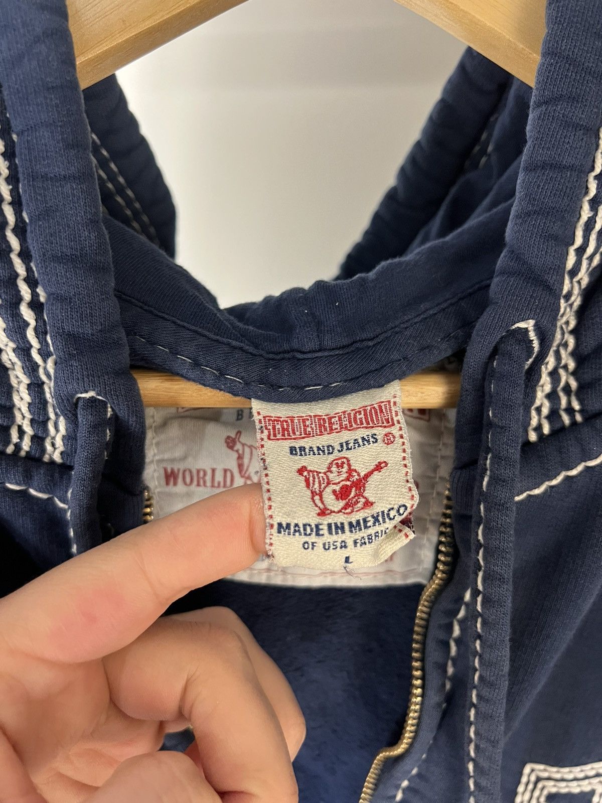 True Religion VINTAGE TRUE RELIGION ZIP HOODIE DESIGNER JAPAN STYLE Y2K Size US L / EU 52-54 / 3 - 14 Thumbnail
