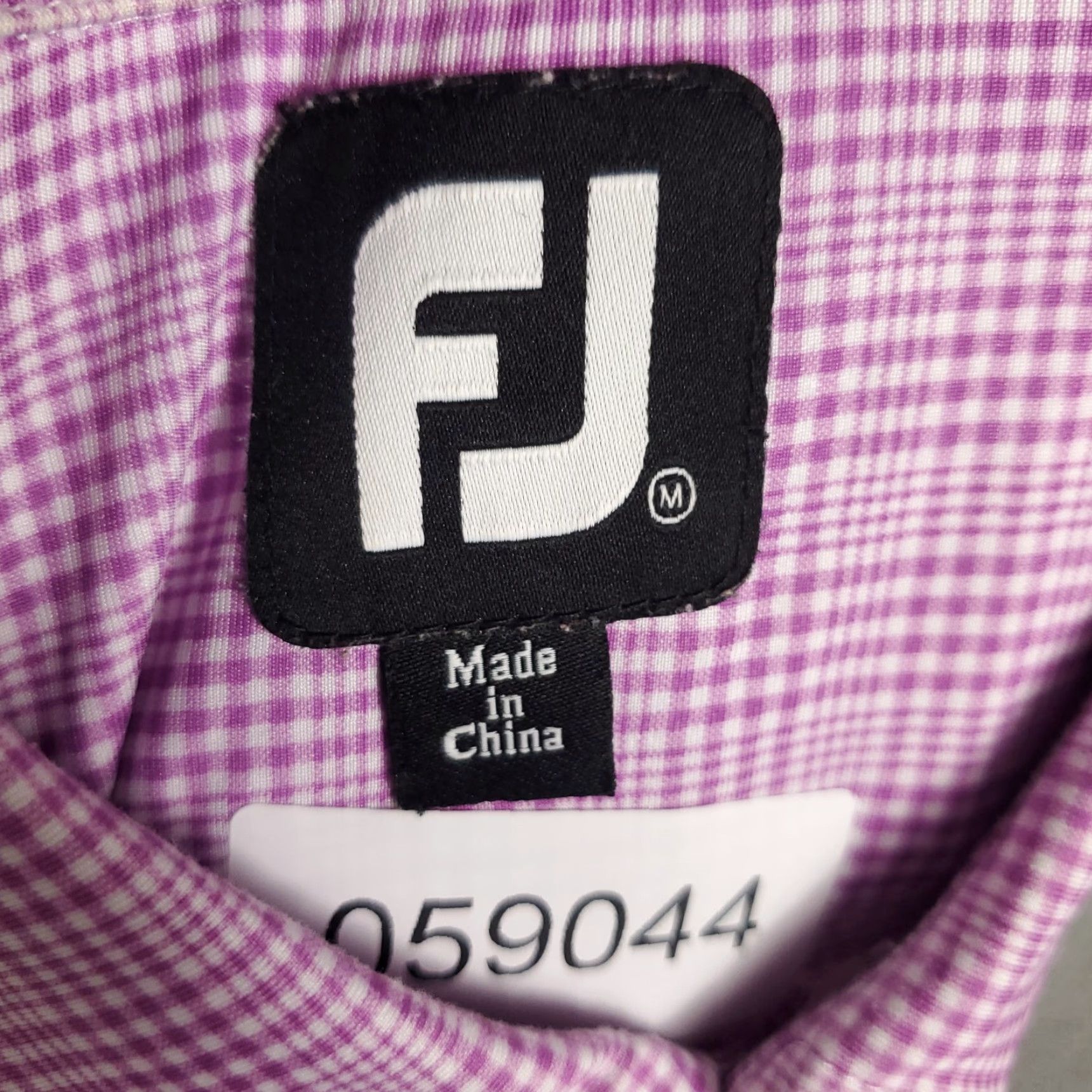 Footjoy FJ Polo Shirt Mens Regular Size M Purple Plaid Short Sleeve Golf Casual Button Front Collar Logo Vintage: No Size US M / EU 48-50 / 2 - 8 Thumbnail
