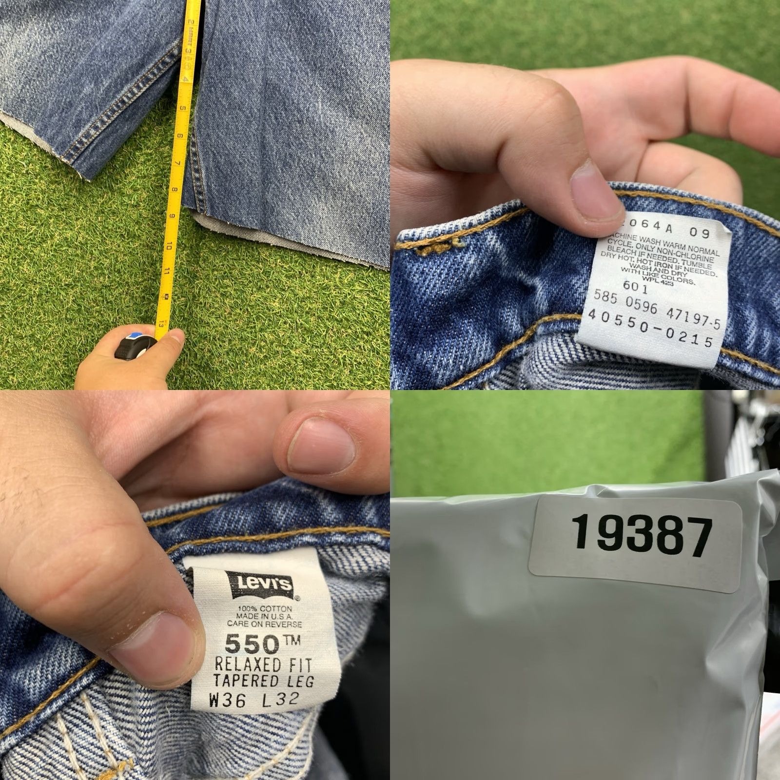 Levi's VINTAGE Levi's 550 Jean Shorts Mens 36 Bermuda Denim Dark Blue Relaxed Fit 9in Inseam 5-Pocket Y2K 90s Grunge Hip Hop Skater Baggy Size US 36 / EU 52 - 8 Thumbnail