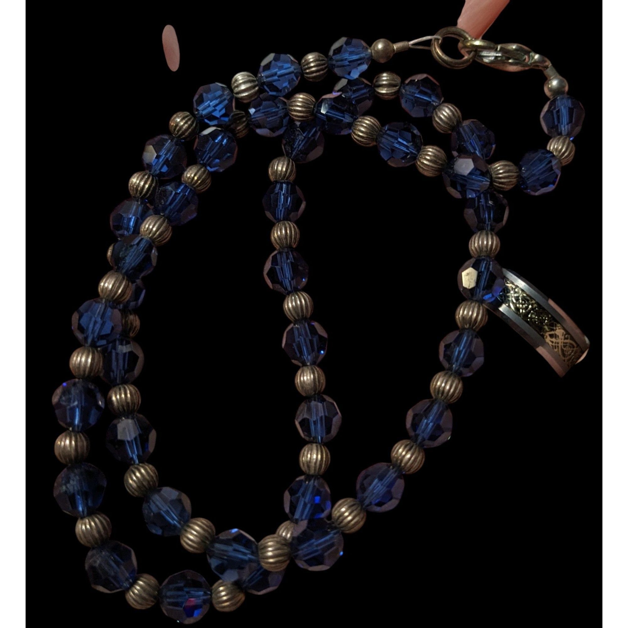 Other Casual Silver Tone And Blue Beaded Necklace Size ONE SIZE - 5 Thumbnail