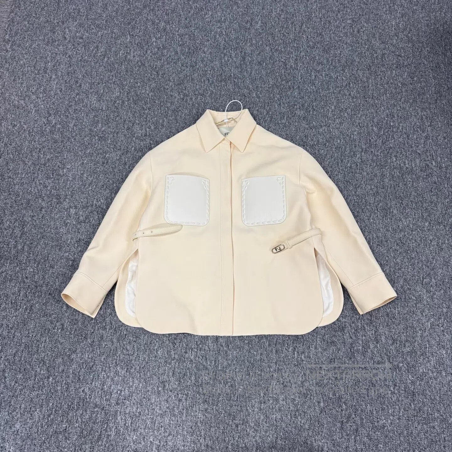 Fendi FENDI Pocket leather patch, belt, shirt-style jacket| Size L / US 10 / IT 46 - 1 Thumbnail