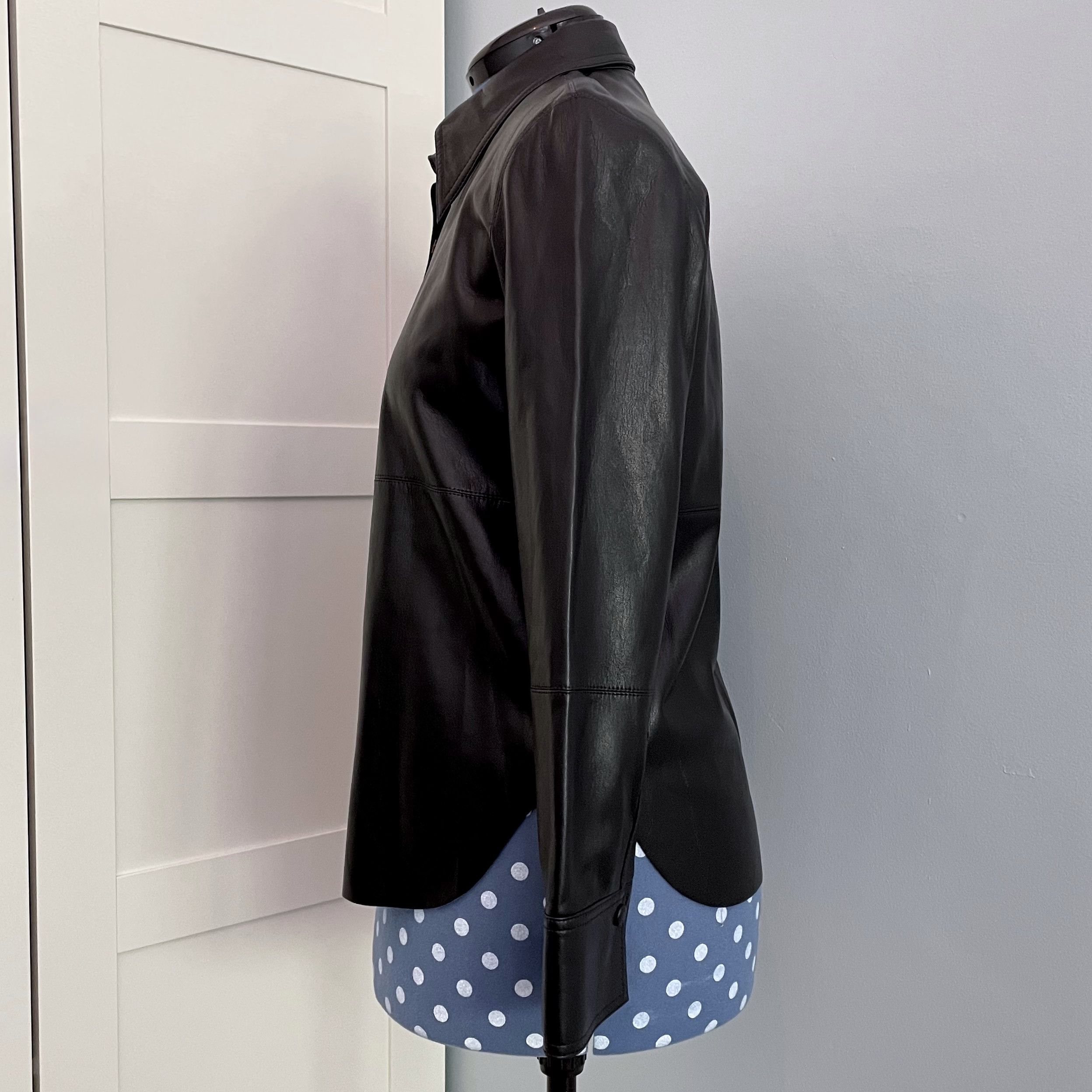 Nanushka Nanushka Black Naum Okobor™ vegan leather shirt jacket, S Size S / US 4 / IT 40 - 4 Thumbnail