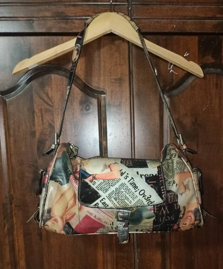 Vintage 50's Famous Model Marilyn Monroe Mixed Patchwork Handbag Size ONE SIZE - 4 Thumbnail