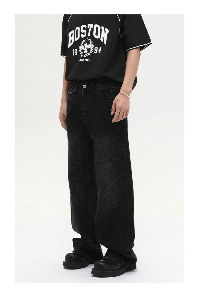 Japanese Brand × Jean Japanese retro distressed loose casual wide-leg jeans Size US 32 / EU 48 - 3 Thumbnail