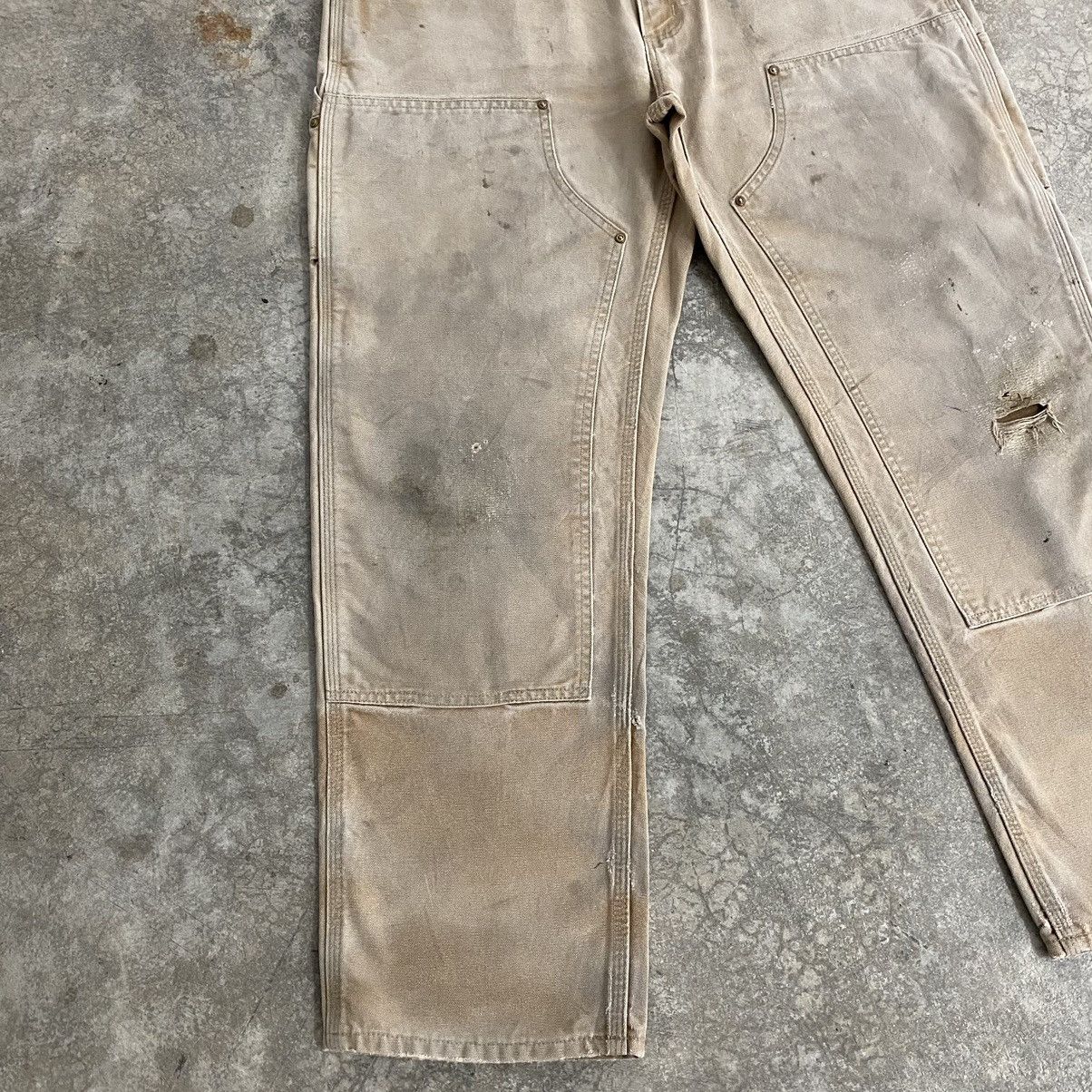 Carhartt VTG Carhartt Double Knee Faded Tan Dirty Carpenter Pants Size US 35 - 7 Thumbnail
