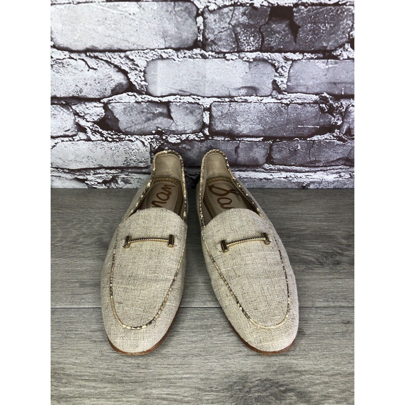 Sam Edelman Sam Edelman Lior Beige Leather Horsebit Almond Toe Slip On F Size US 7 / IT 37 - 11 Thumbnail