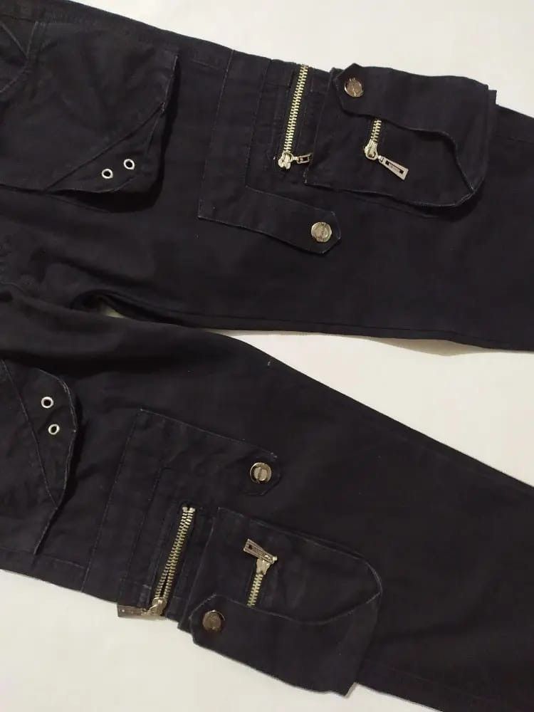 Other Kasonglu Cargo Multipocket Bondage punk Black Pants Size US 29 - 4 Thumbnail