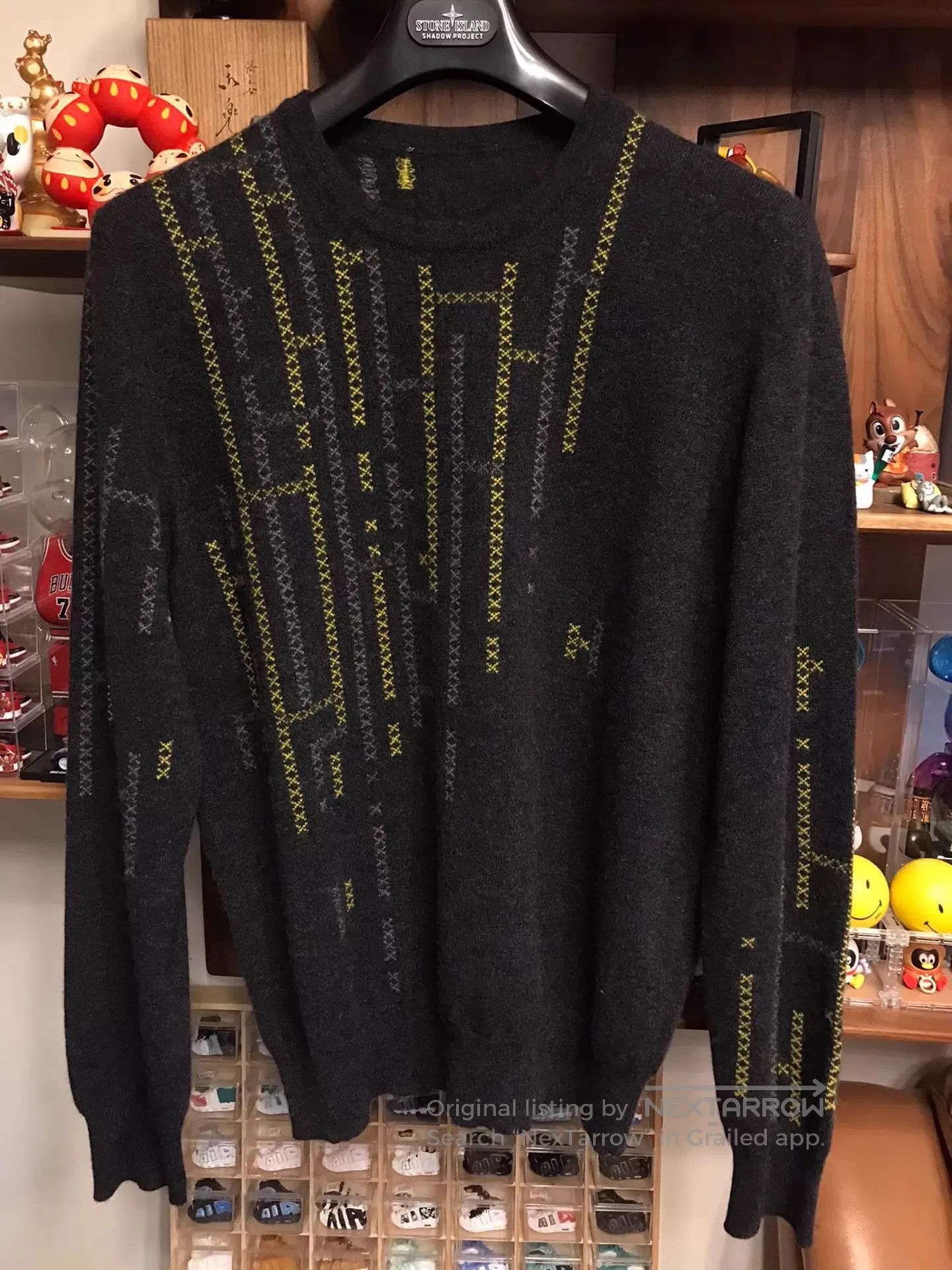 Hermes Black XL Sweater with Yellow Stitch Pattern. Size US XL / EU 56 / 4 - 1 Thumbnail