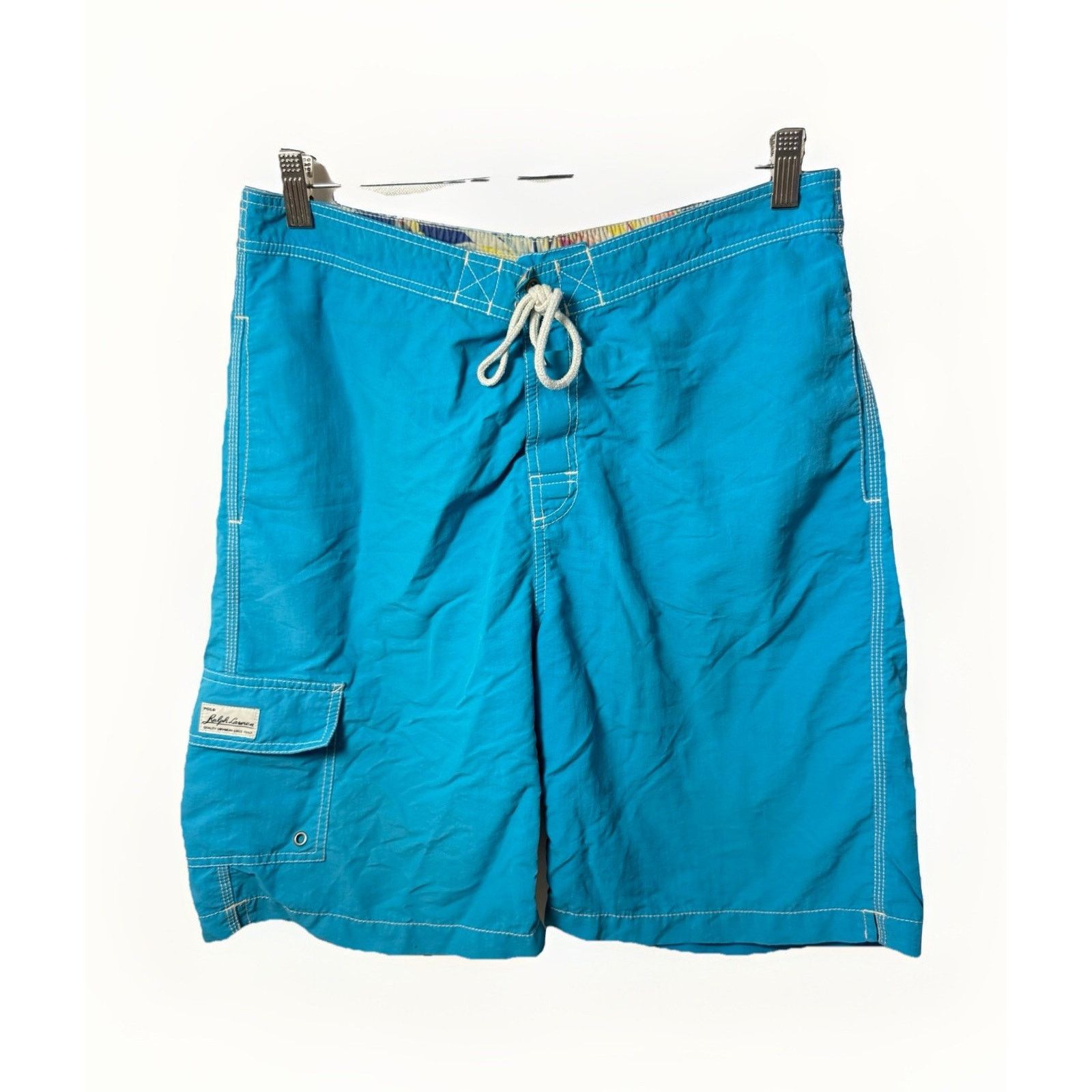 Polo Ralph Lauren Polo Ralph Lauren Swim Trunks Shorts Teal Cargo Pony Vintage Size US 32 / EU 48 - 1 Thumbnail
