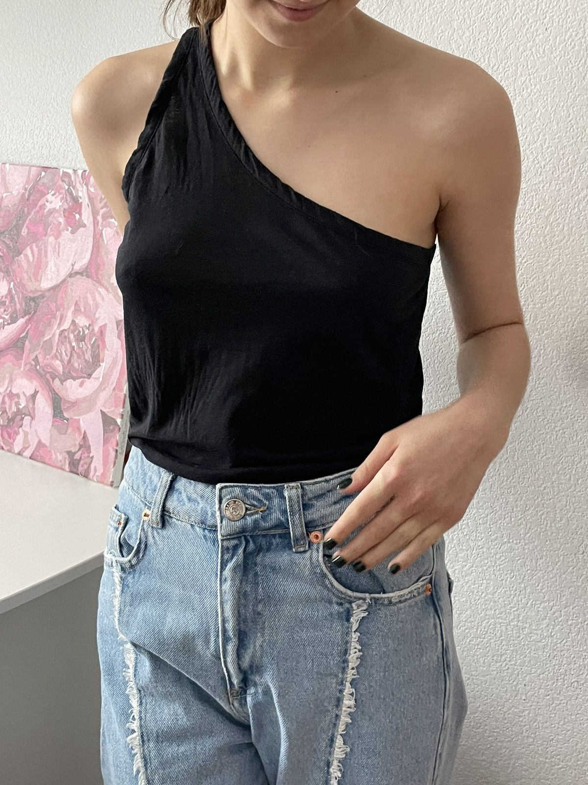 Stella McCartney Stella McCartney Ribbed Jersey Top One Shoulder Size S / US 4 / IT 40 - 2 Thumbnail
