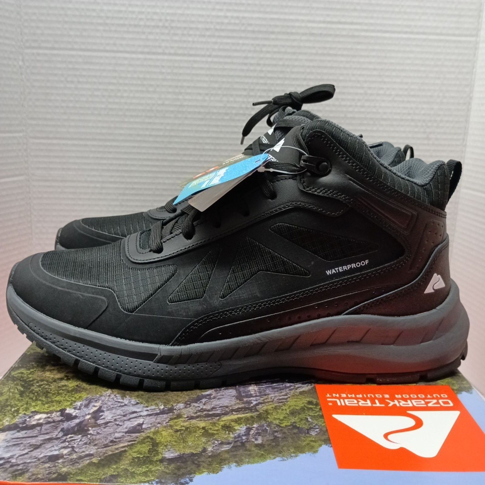 Other Mens size 11.5 Ozark Trail Tech Hiker Waterproof Boots Black Size US 11.5 / EU 44-45 - 3 Thumbnail