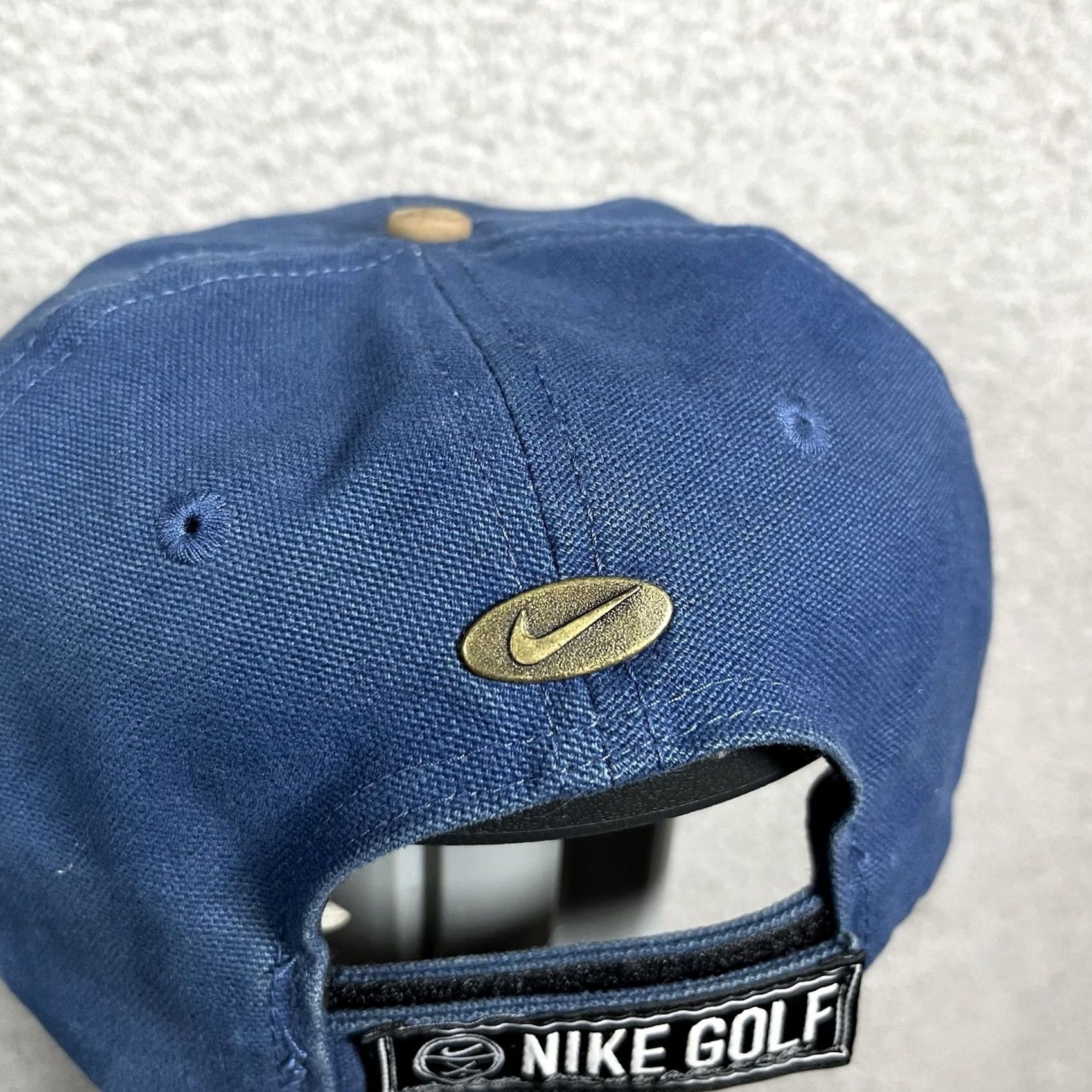 Nike VINTAGE Nike Golf Hat Cap Strapback Blue Adjustable Troon North Club 90s Logo Mens Cap Size ONE SIZE - 6 Thumbnail