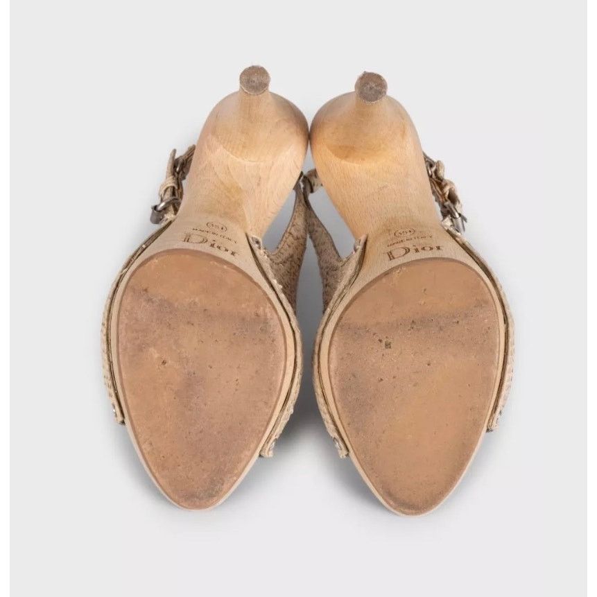 Dior Christian Dior Beige Python Leather Sandals Sz.35 Size US 4 / IT 34 - 4 Thumbnail