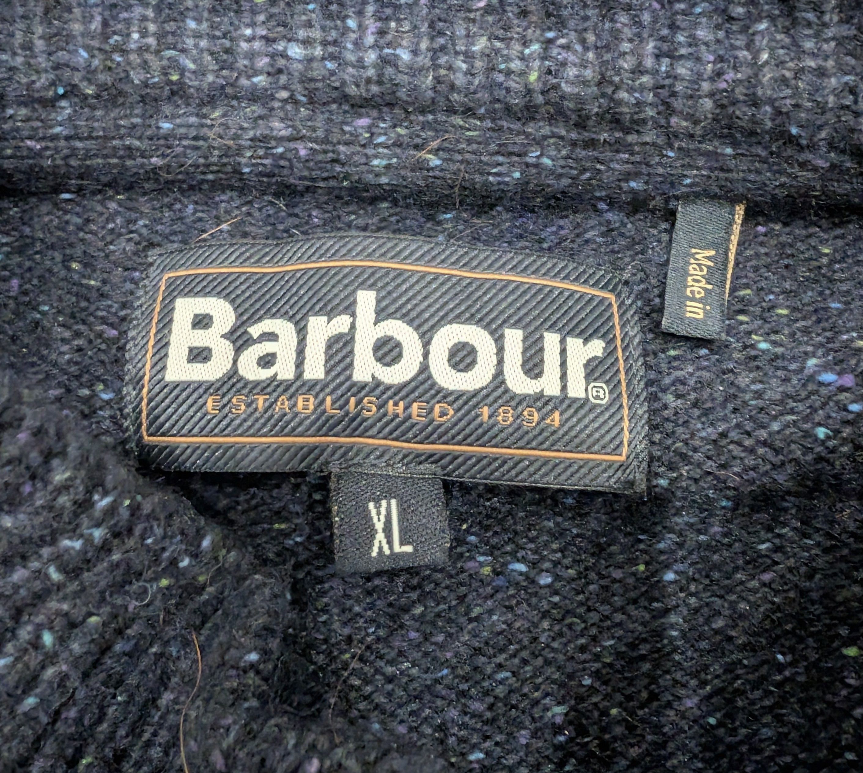 Barbour Barbour Zip Through Tisbury Cardigan Blue Fleck Wool Blend Size US XL / EU 56 / 4 - 3 Thumbnail