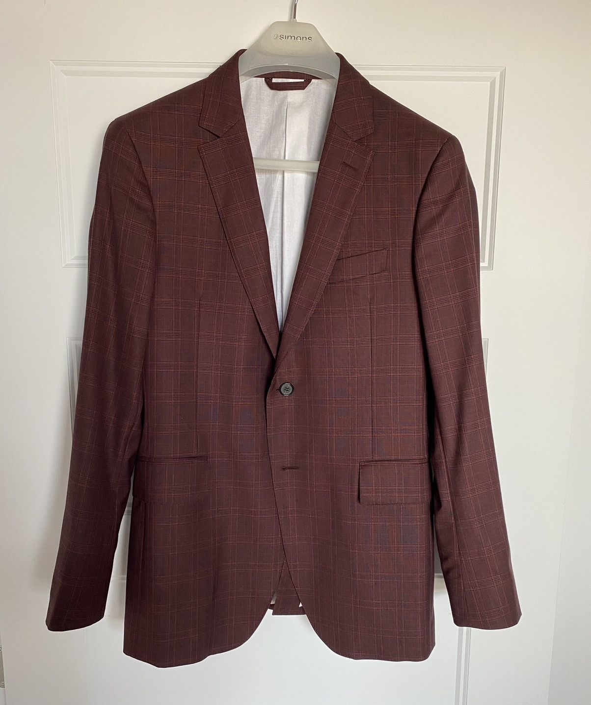Calvin Klein 205W39NYC Dark red wool silk full suit Size 38R - 1 Thumbnail