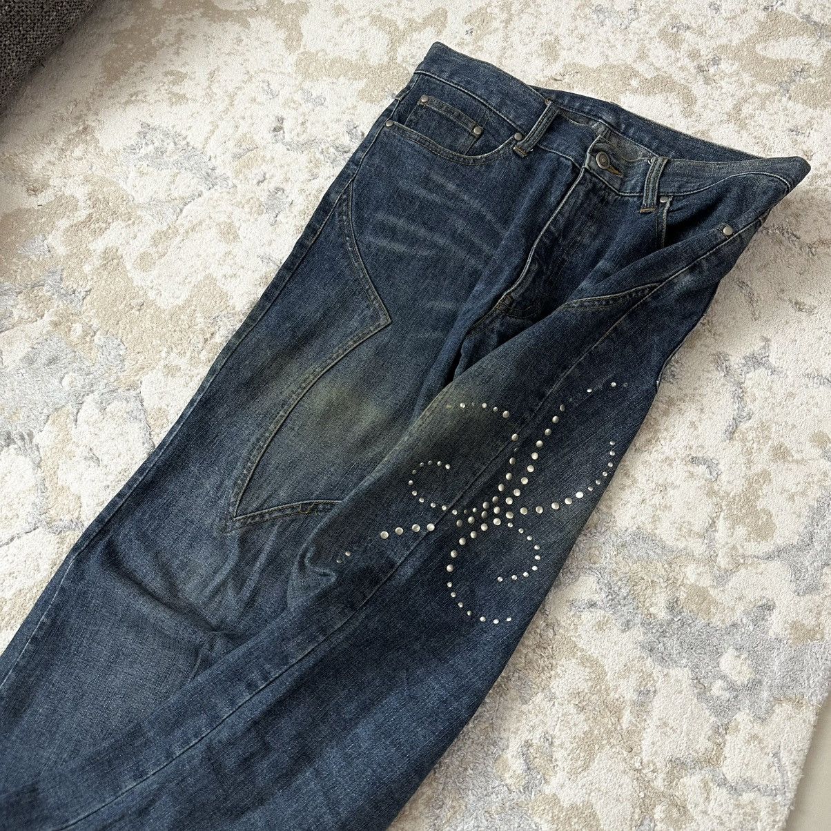Tornado Mart rare 00s CUSTOM CULTURE Studded Flare Denim Size US 32 / EU 48 - 4 Thumbnail