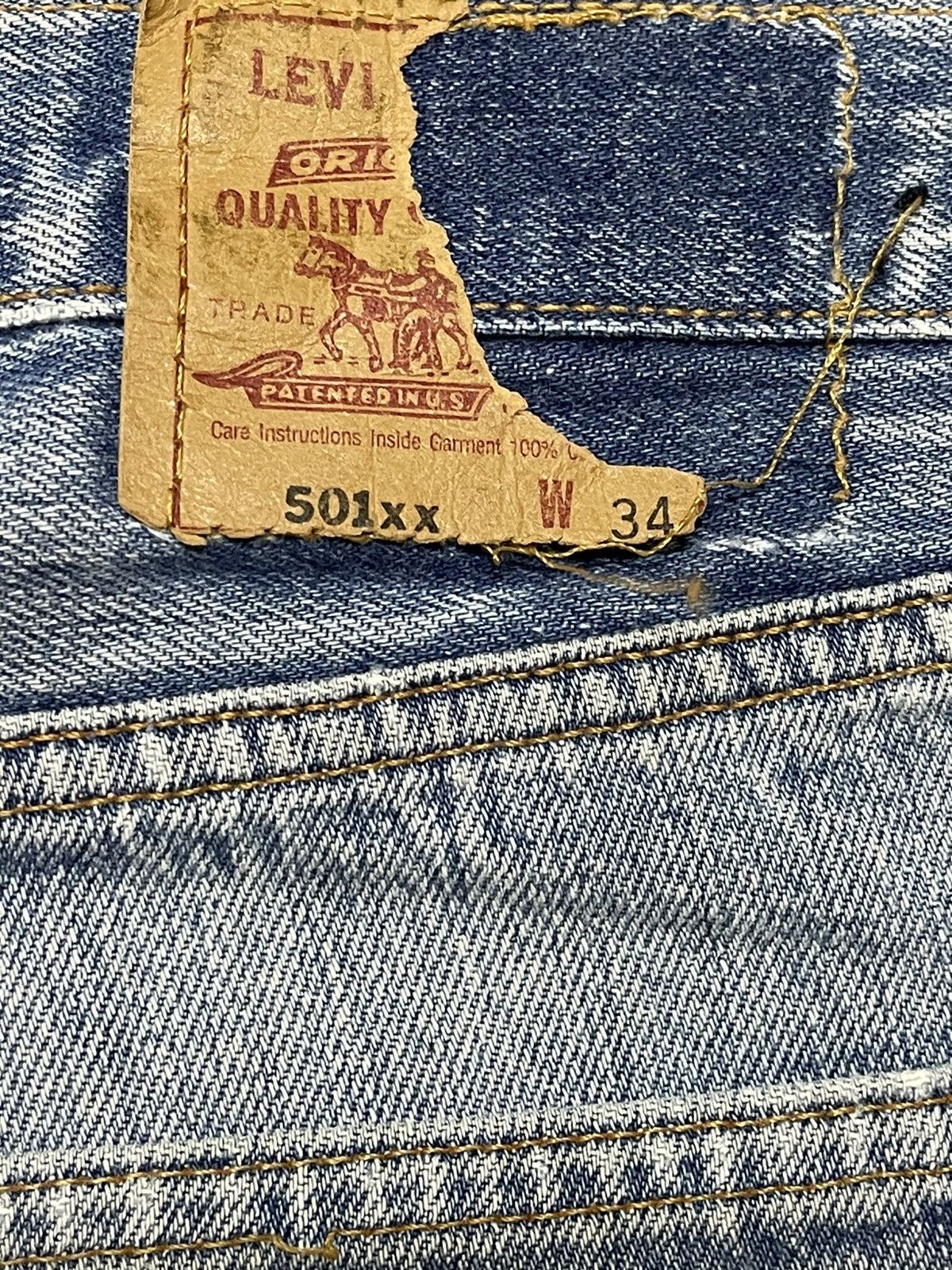 Levi's Vintage 90s Levis 501xx Faded Wash Distressed Style Jeans Size US 31 - 9 Thumbnail