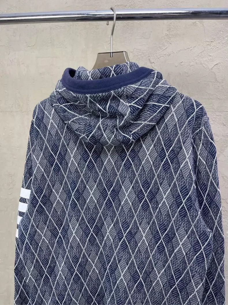 Thom Browne Thom Browne size1 Blue and gray diamond pattern button knit Size US S / EU 44-46 / 1 - 4 Thumbnail