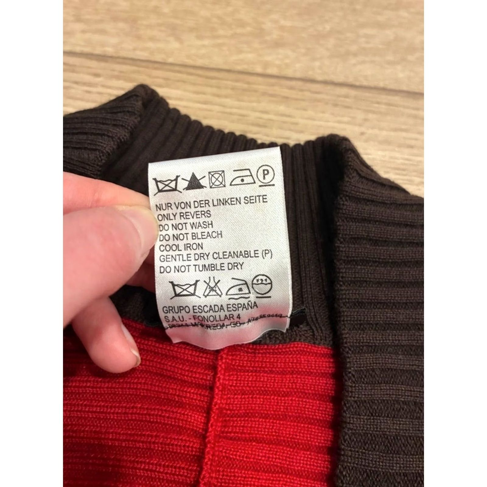 Escada VINTAGE Escada Cardigan Women Batwing Open Front 100% Wool Red Brown Size XL Womens Artwear 46/XL Size XL / US 12-14 / IT 48-50 - 4 Thumbnail