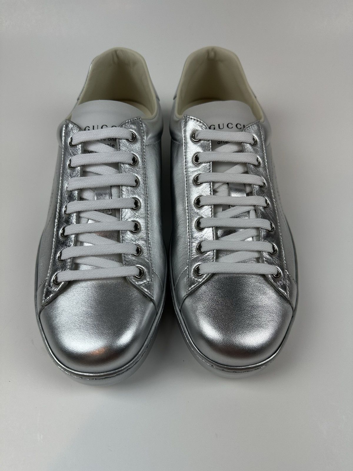Gucci Gucci Silver GG Ace Sneakers Size US 11 / EU 44 - 2 Thumbnail