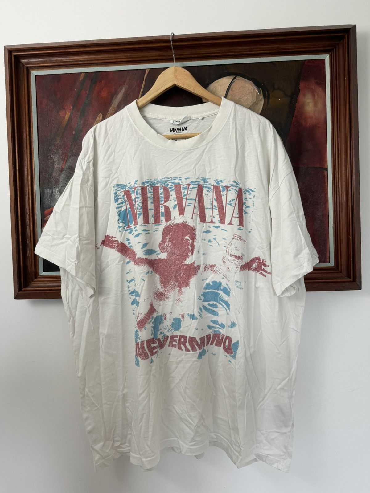 Band Tees Nirvana Nevermind Band Tee Grunge Rock White Cover Print Size US XL / EU 56 / 4 - 1 Thumbnail