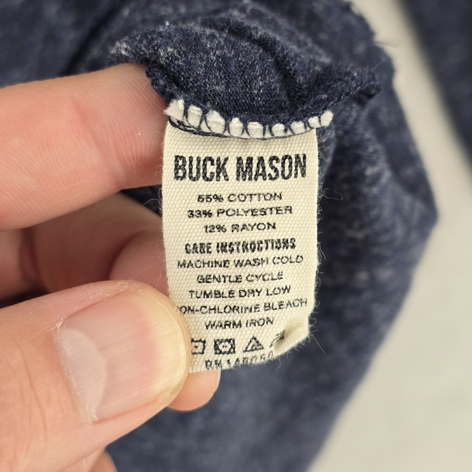 Buck Mason Buck Mason Henley Shirt Medium Lightweight Heather Navy Blue Size US M / EU 48-50 / 2 - 6 Thumbnail