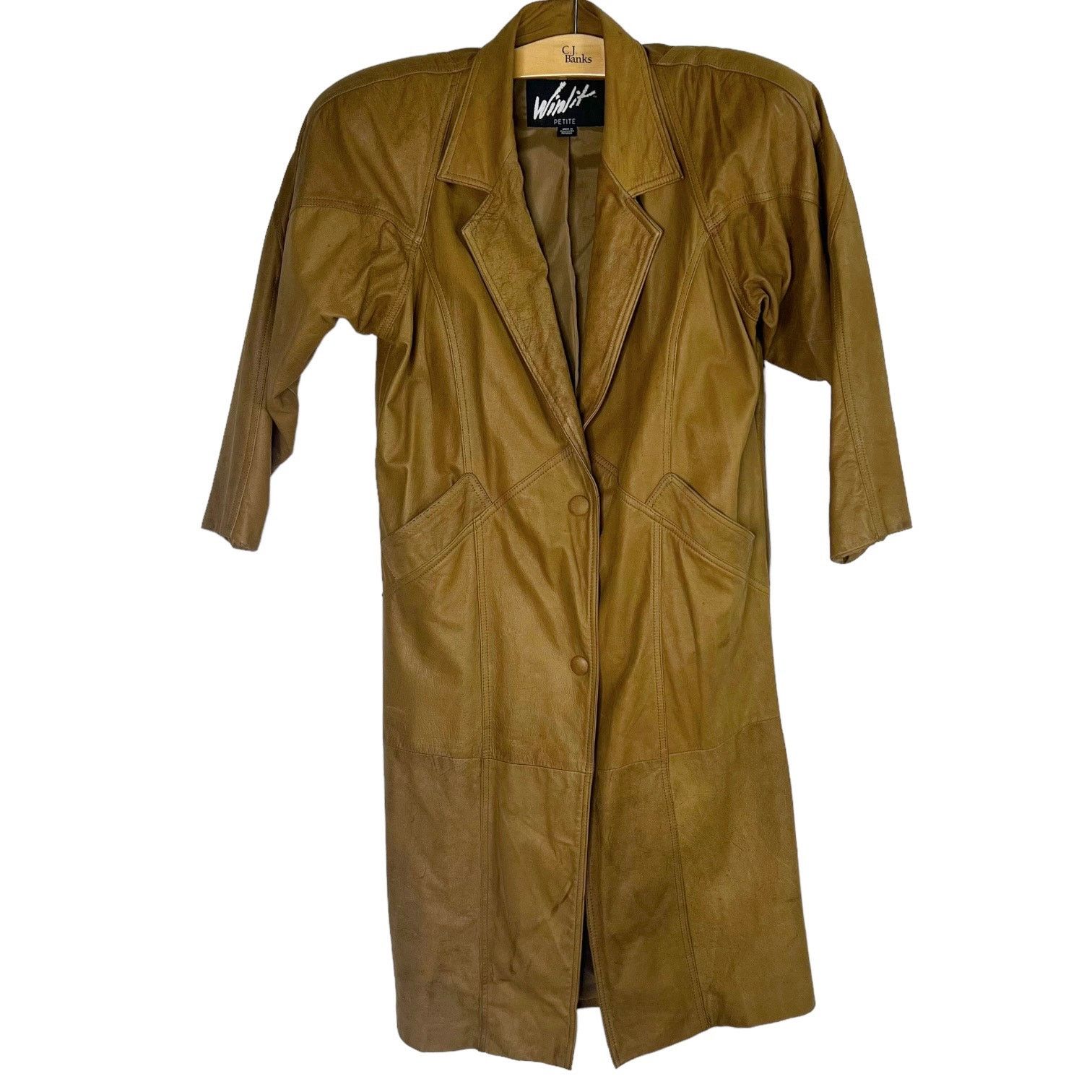 Vintage Vintage 80s Brown Leather Trench Coat Winlit Small Petite Size S / US 4 / IT 40 - 3 Thumbnail