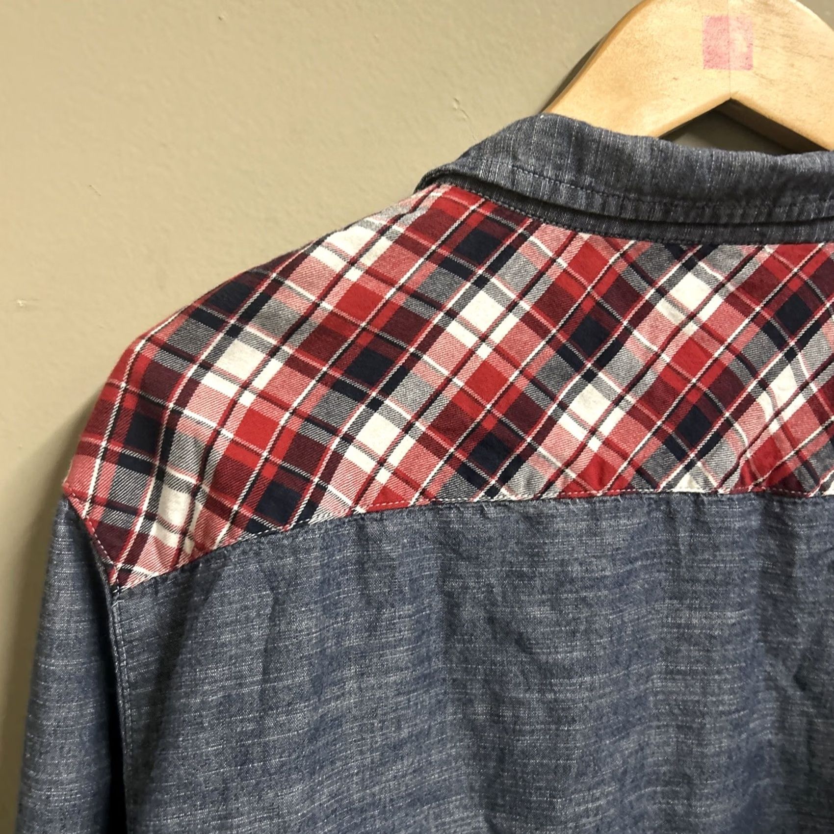 Denime Cary LaScala Button-Up Shirt Denim Lightweight USA Pattern Striped Long Sleeve Blue Cotton Men XXL Regular Authentic San Francisco USA Made Size US S / EU 44-46 / 1 - 7 Thumbnail