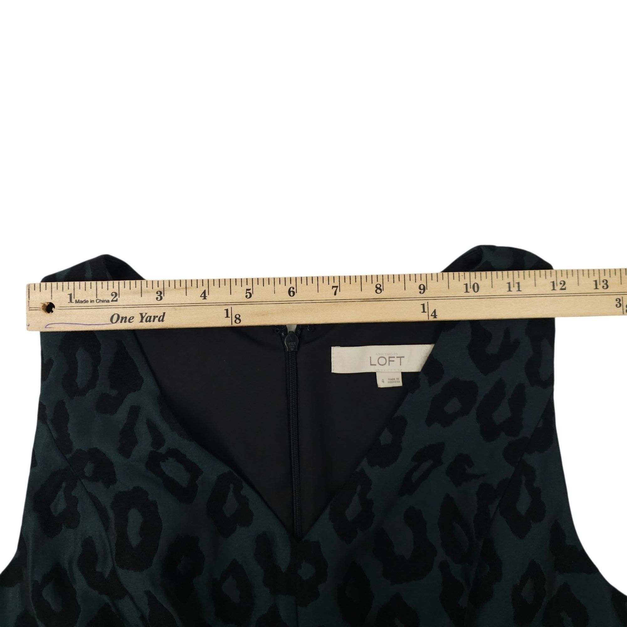 Loft Ann Taylor Loft Leopard Print Jacquard Fit & Flare Dress 4 Size S / US 4 / IT 40 - 5 Thumbnail