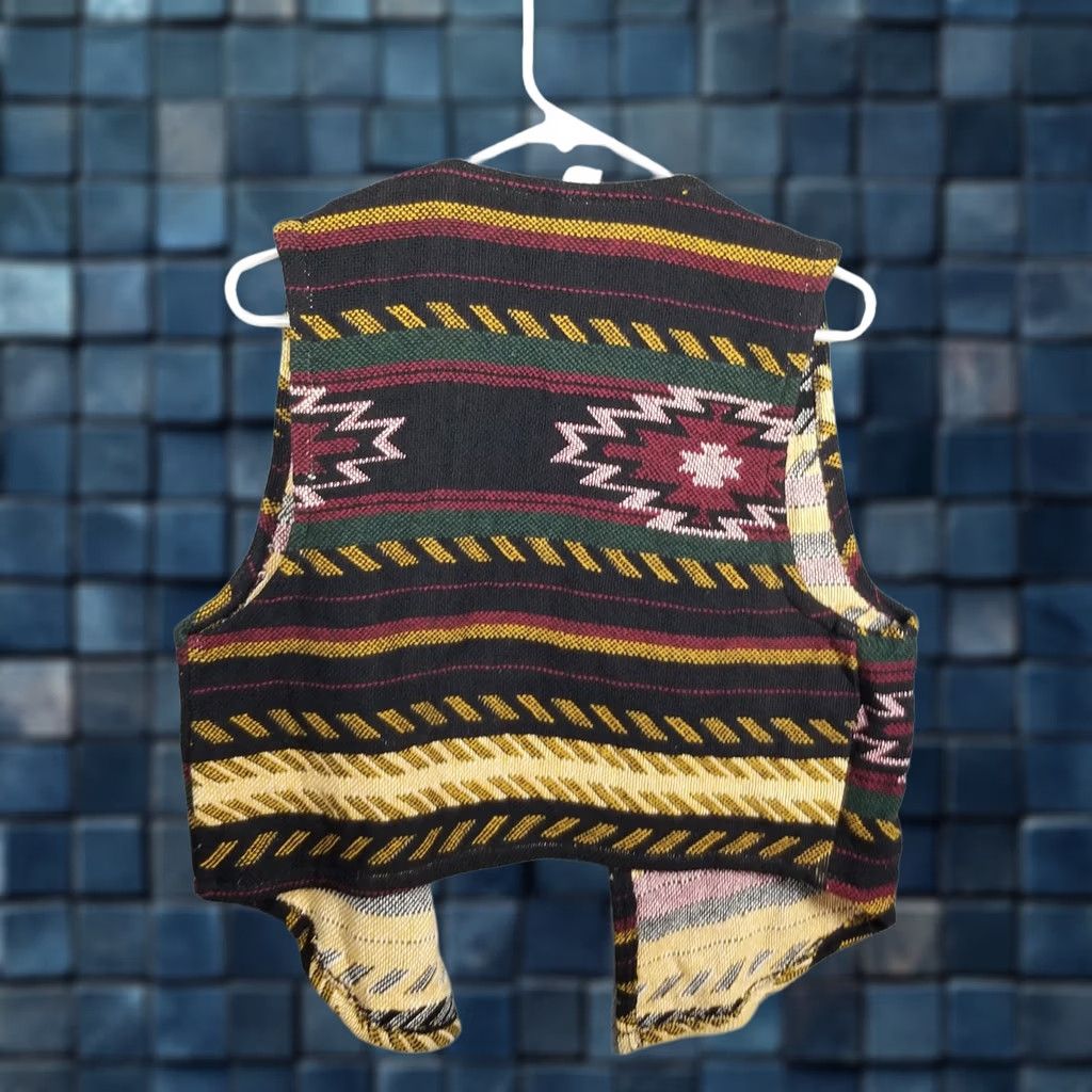 Vintage VINTAGE Southwest Vest Women Large Aztec Fringe Tapestry Cotton Made USA Size L / US 10 / IT 46 - 1 Thumbnail