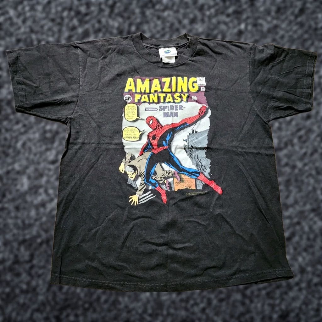 Vintage Vintage Universal Studios Spider-Man Islands of Adventure T Shirt Mens L Black Cotton 90s Retro Comic Image Venom Carnage Hobgoblin Cobweb T-Shirt Size US L / EU 52-54 / 3 - 1 Thumbnail