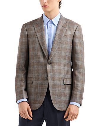 Emporio Armani Emporio Armani Wool Tartan Coat Size 48R - 2 Thumbnail