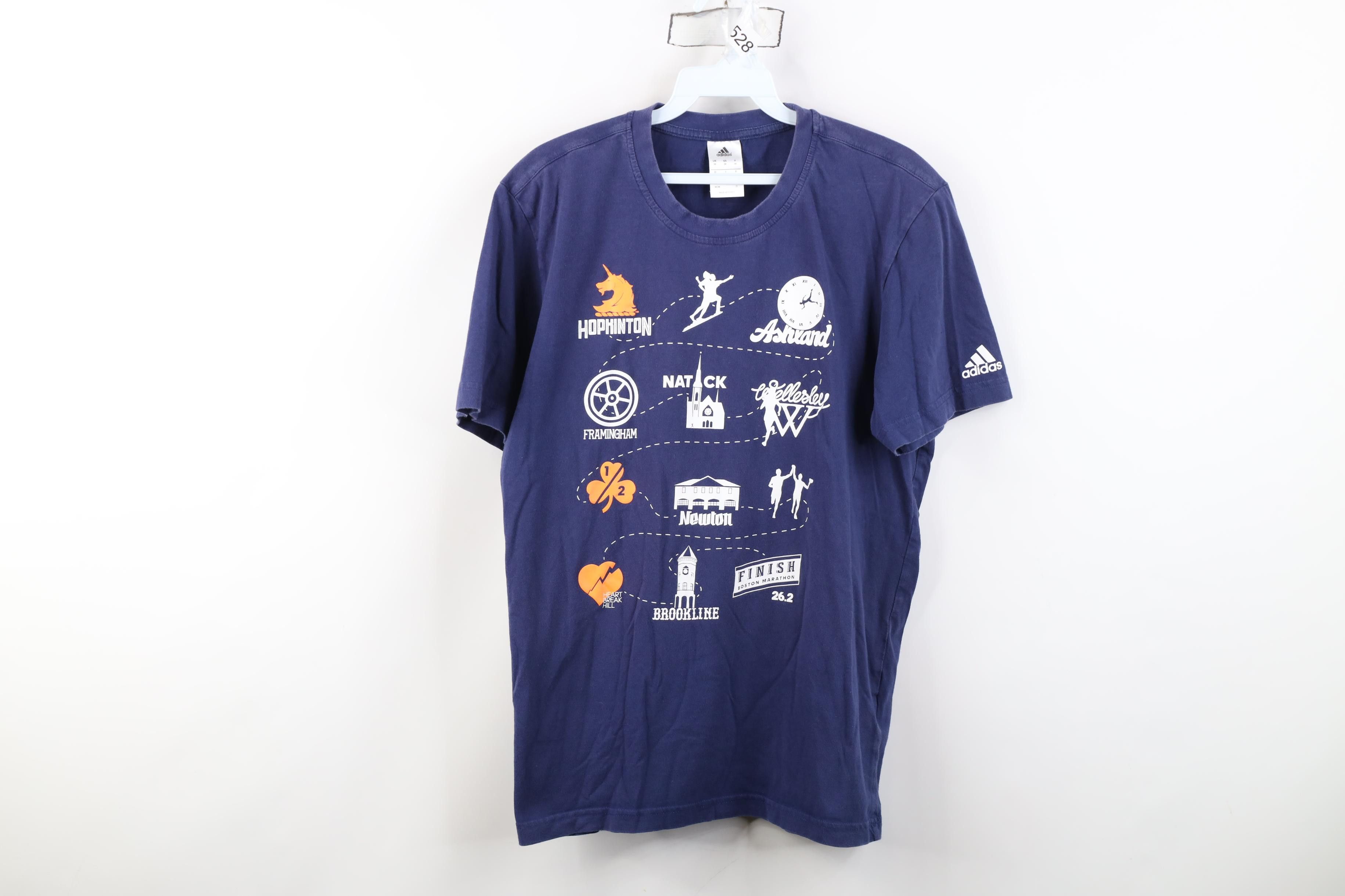 Adidas Y2K Adidas 2014 Boston Marathon Short Sleeve T-Shirt Blue Size US M / EU 48-50 / 2 - 1 Thumbnail