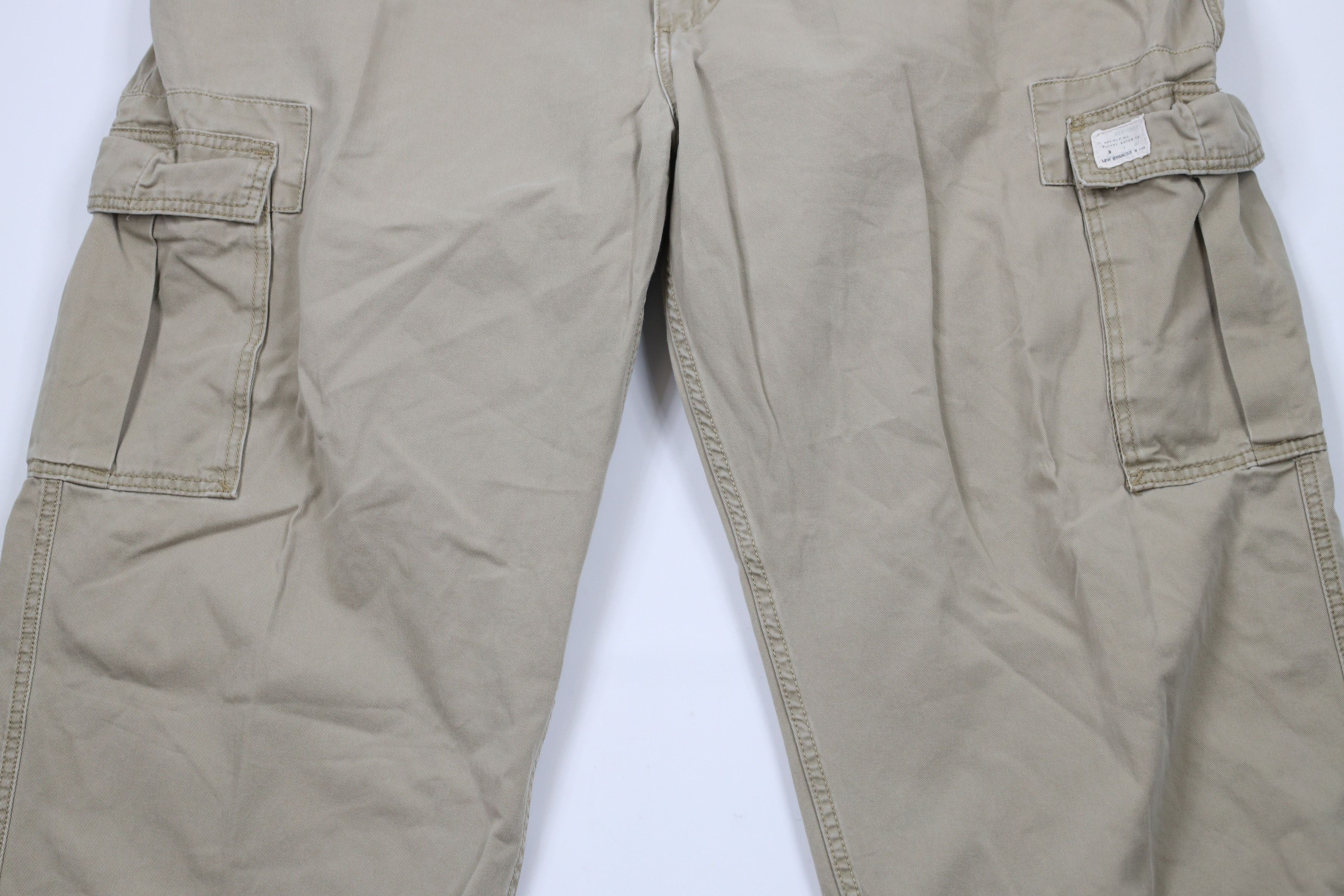 Levi's × Vintage Vintage Y2K Levis Loose Straight Wide Leg Cargo Pants Beige Size US 44 / EU 60 - 3 Thumbnail