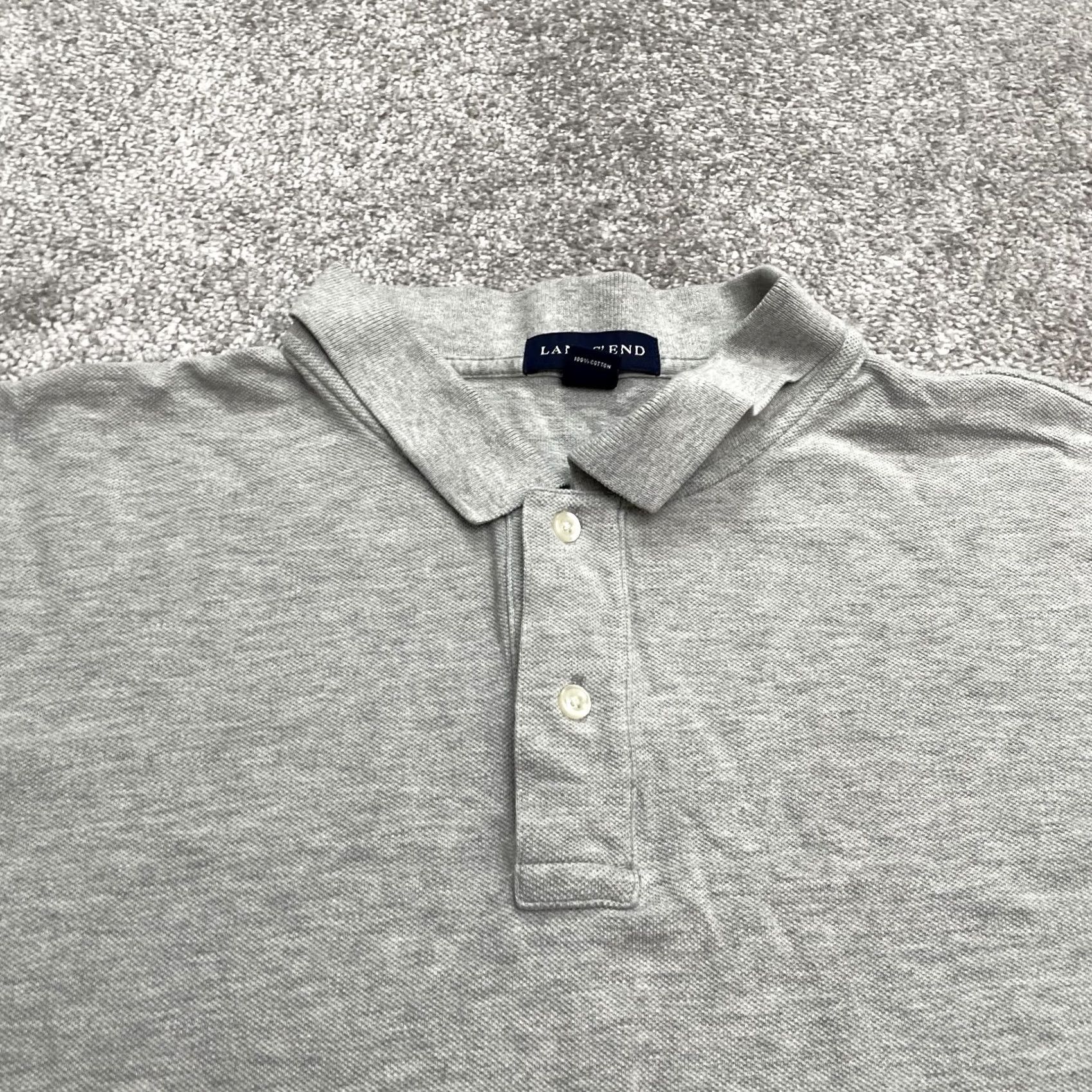 Lands' End Lands' End Polo Shirt Mens XL Solid Gray Cotton Short Sleeve Casual Golf Outdoor Size US XL / EU 56 / 4 - 4 Thumbnail