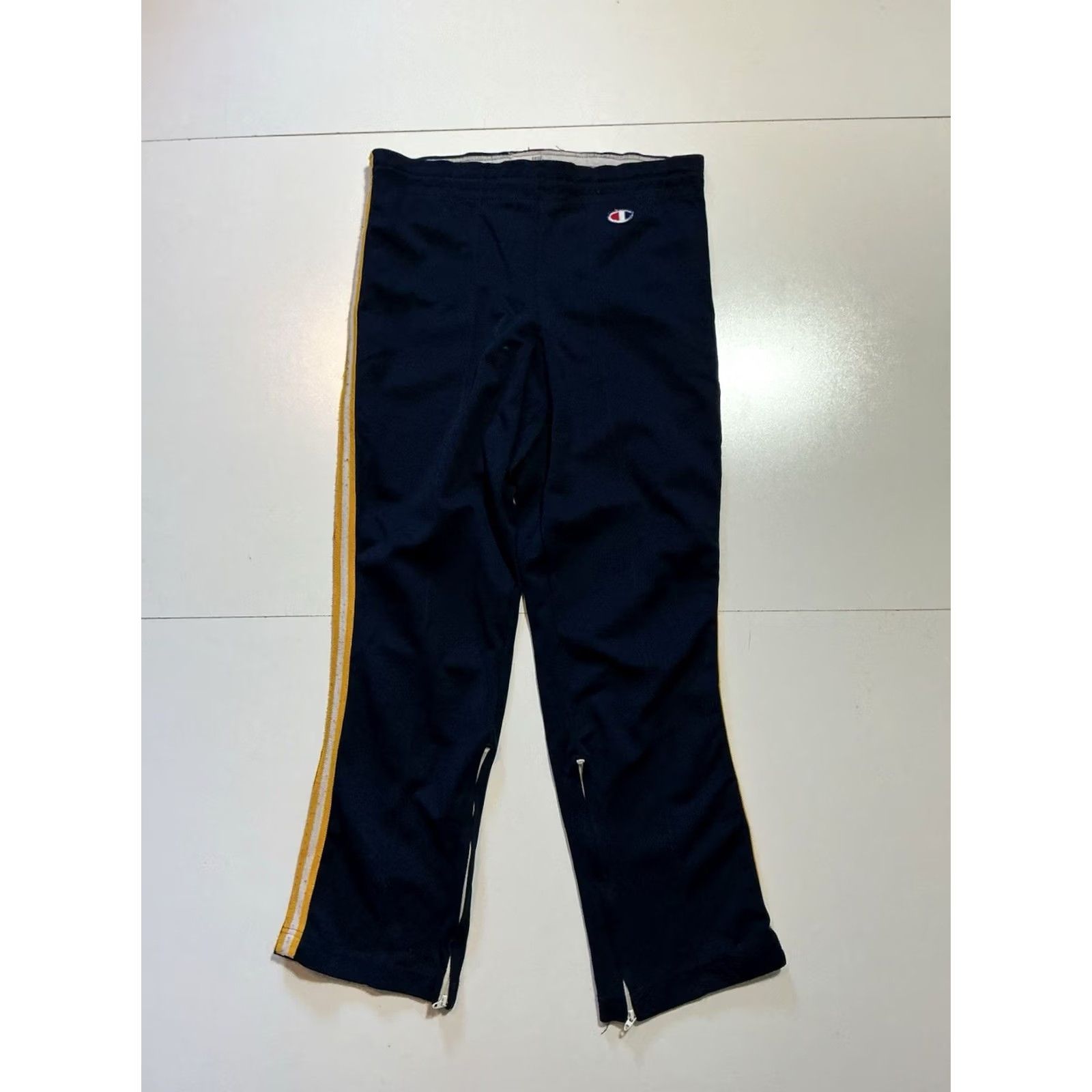 Champion VINTAGE Champion Track Pants Nylon Striped Navy Blue Made In USA Sz S Men Athletic Size US 29 - 2 Thumbnail
